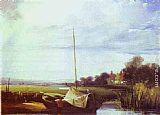 River Scene in France by Richard Parkes Bonington